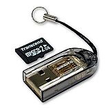 Paměťová karta microSD 2048 MB a mini USB čtečka.