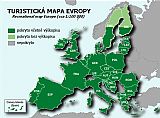 Turistická mapa Evropy - pokrytí.