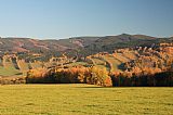 Podzim v Hrubém Jeseníku - nad pastvinami u Domašova se zdají být nejvyšší Zaječí hora a Jelení loučky - Z vrchol.