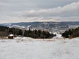 Při výstupu na Vysokou horu pohled na Vrbno p/P a na vrcholky Zlatohorské vrchoviny