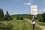 Z rozcestí na Pavlině louce odbočuje turistická cesta na úbočí Smědavské hory.