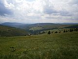 Přední Planina se zřetelnou Boudou Na Pláni od bývalé Klínovky.