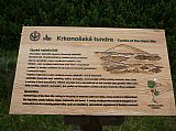 Infopanel "Krkonošská tundra - Úpské rašeliniště" při Schustlerově cestě na severním úpatí Studniční hory.