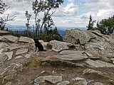 Výhledy z vrcholové skály Tabule do Polska.