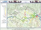 Krušné hory a Krušnohorská lyžařská magistrála: nově zprovozněná online mapa strojově upravovaných běžkařských tras (ilustrační náhled: stav 28.1.2012, 9:00; zdroj: http://gis.kr-karlovarsky.cz/klm/).