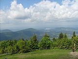 Pohled z Radhoště na nejvyšší vrchol Veřovických vrchů (918 m n.m.) - Velký Javorník.