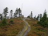 Hraniční stezka vede přes vrchol Brousku.