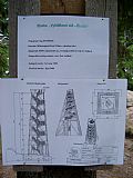 Část plánů vyvěšená na vrcholu Boubína během výstavby rozhledny.