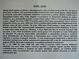 Detail jednoho z infopanelů na výstavě v obci Kvilda věnovaného obci Zhůří na úbočí Huťské hory.