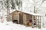 Trampský srub na vrcholu Jedlové (nádherně čistě udržován i vybaven, nařezané dříví, nějaké nádobí). Vrcholová kniha je ve srubu.