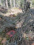 Geodetický bod na Jelení hoře (bylo nutno odhrabat trochu podloží).