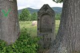 Německý pamětní kámen u Maňávky, na úbočí Kapradince - J vrcholu a Kapradince.