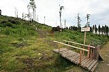 Ze silničky procházející sedlem mezi Knížecím stolcem a Lysou zbudovaly Vojenské lesy a statky ČR přístupovou stezku na vrchol Knížecího stolce.
