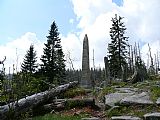 Stifterův obelisk na úbočí Plechého.