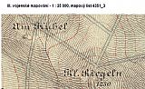 III. vojenské mapování - 1:25 000, mapový list 4351_3 s vyznačením názvu Am Hübel v místě nového VV Skalka - SZ vrchol.