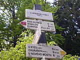 Turistické značení pod tisícovkami Výška - V vrchol a Výška.